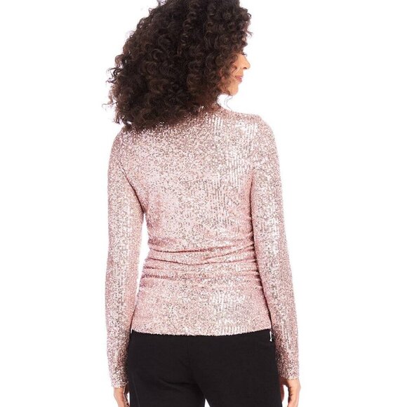Karen Kane Side Shirred Sequin Top - Pink - NWT - Size XL - Picture 4 of 4